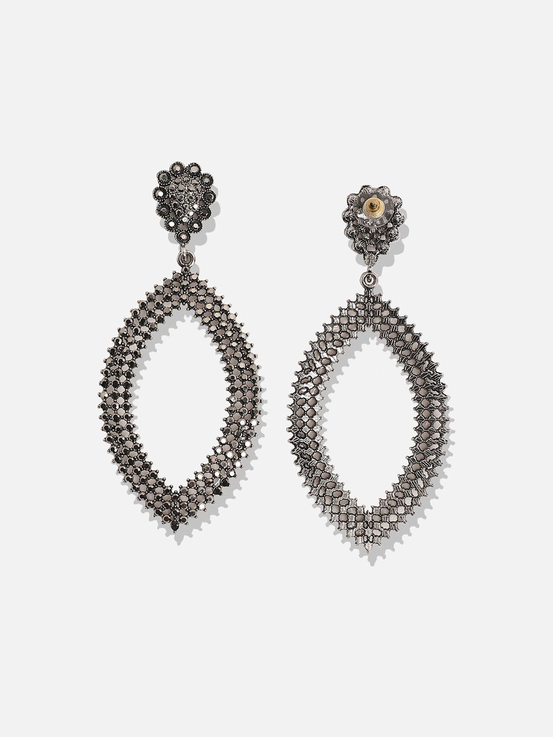 Silver-Plated Contemporary Drop Earrings