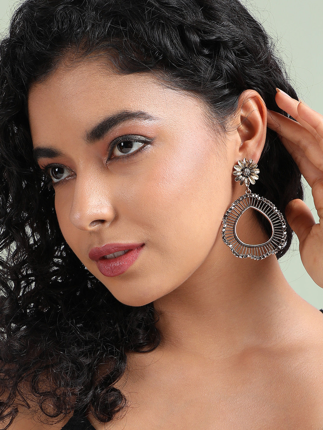 Gold-Plated Contemporary Drop Earrings