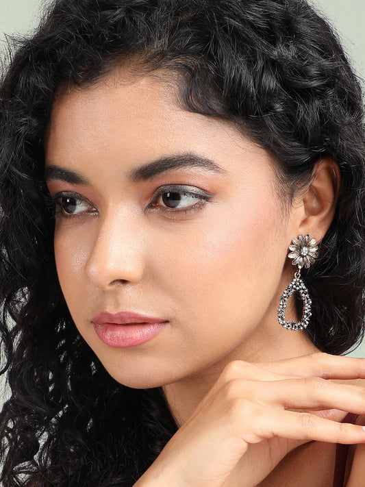 Gold-Plated Contemporary Drop Earrings