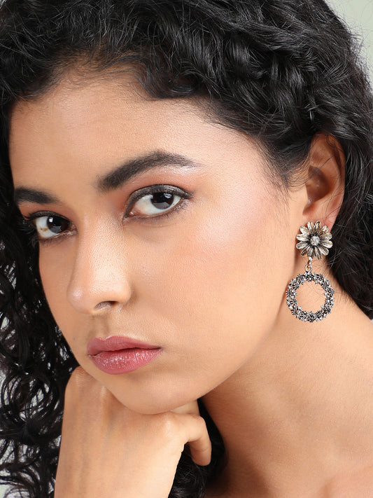 Gold-Plated Floral Drop Earrings