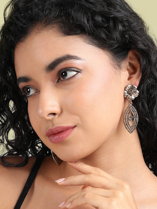 Gold-Plated Contemporary Drop Earrings