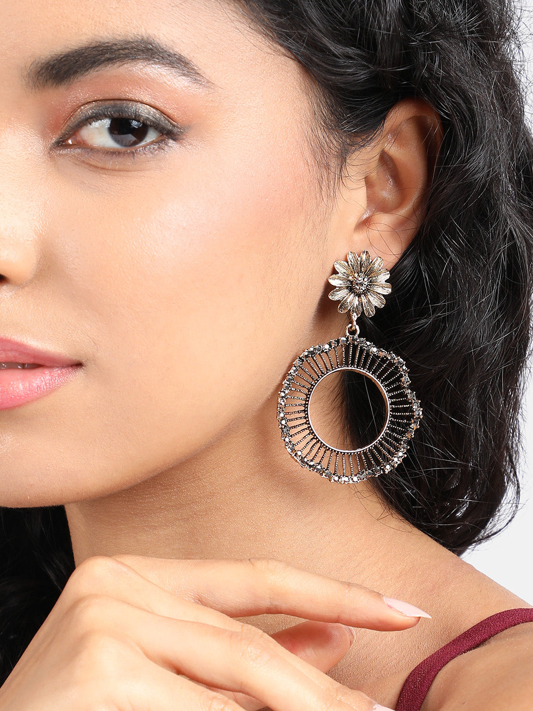 Gold-Plated Contemporary Drop Earrings