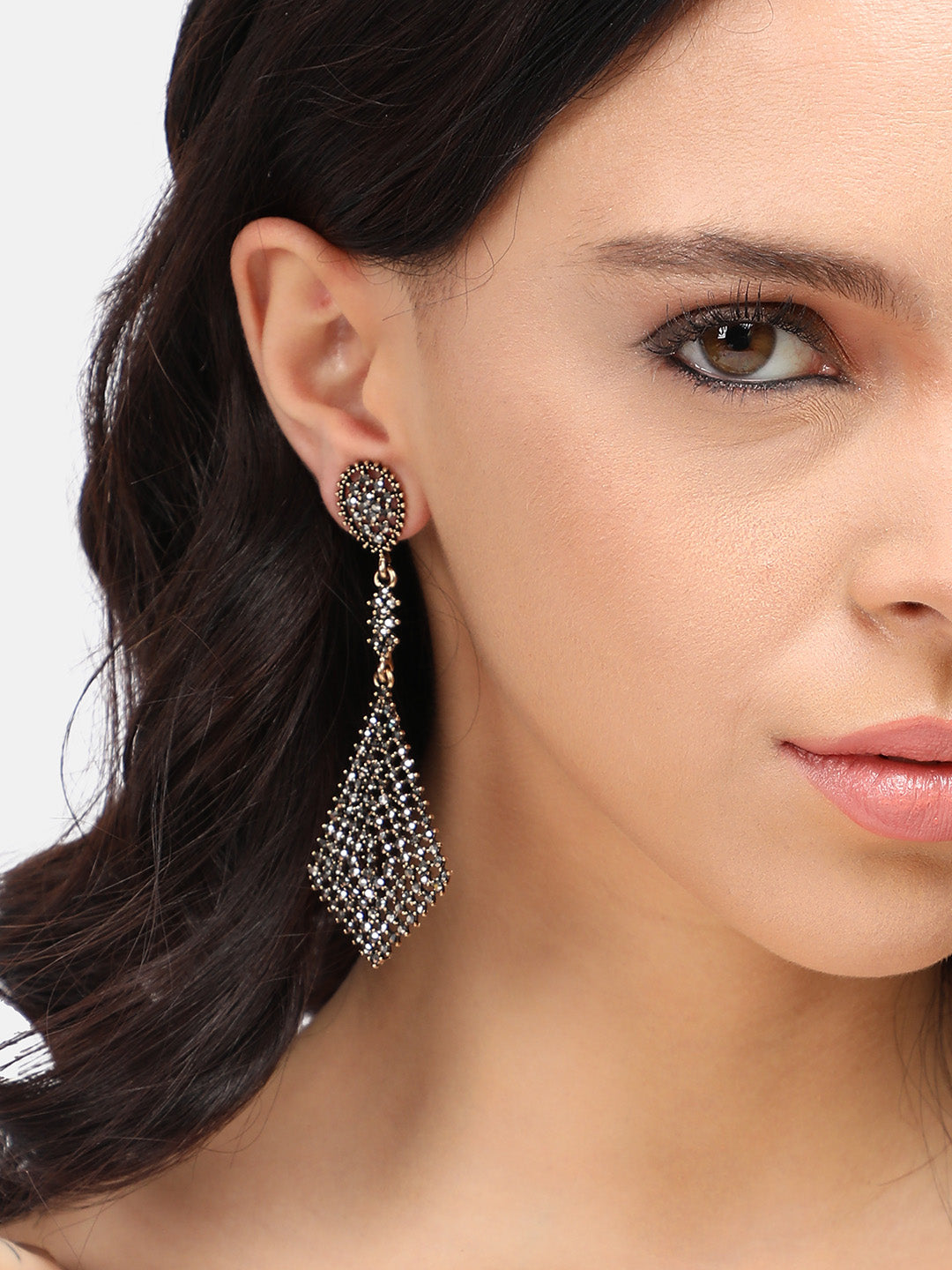 Gold-Plated Contemporary Drop Earrings