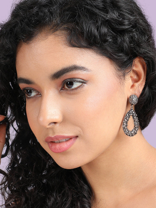 Gold-Plated Contemporary Drop Earrings