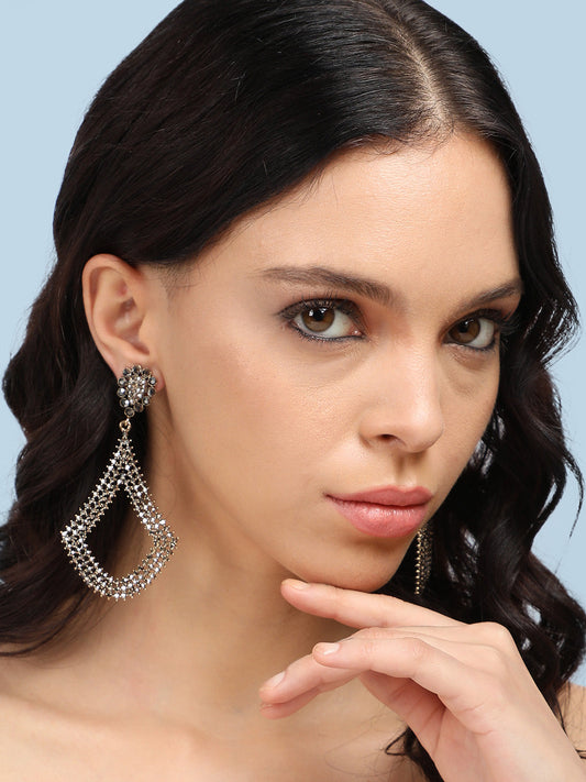 Gold-Plated Contemporary Drop Earrings