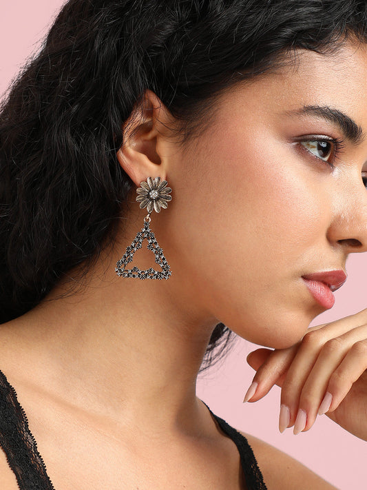 Gold-Plated Contemporary Drop Earrings