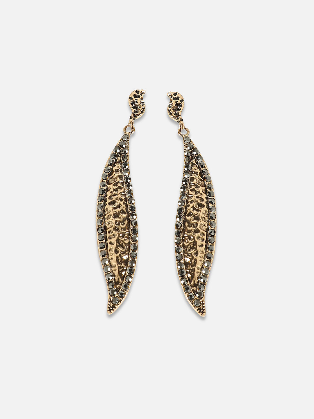 Gold-Plated Artificial Stones Earrings