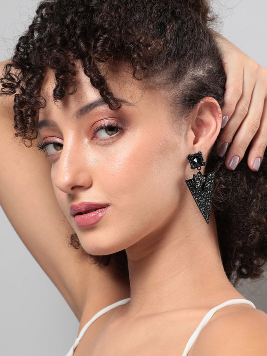 Artificial Stones Studded Drop Earrings