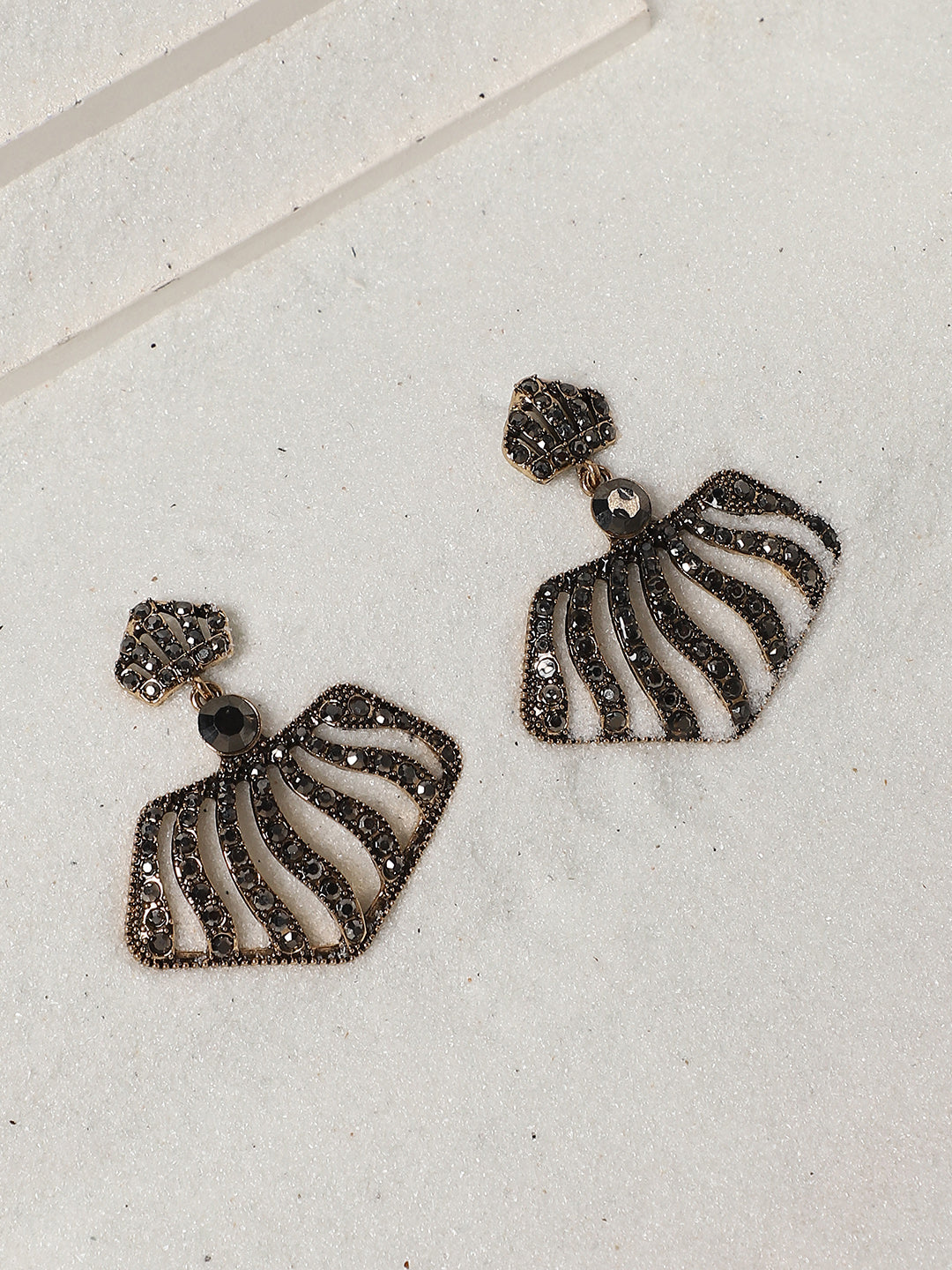 Gold-Plated Contemporary Drop Earrings