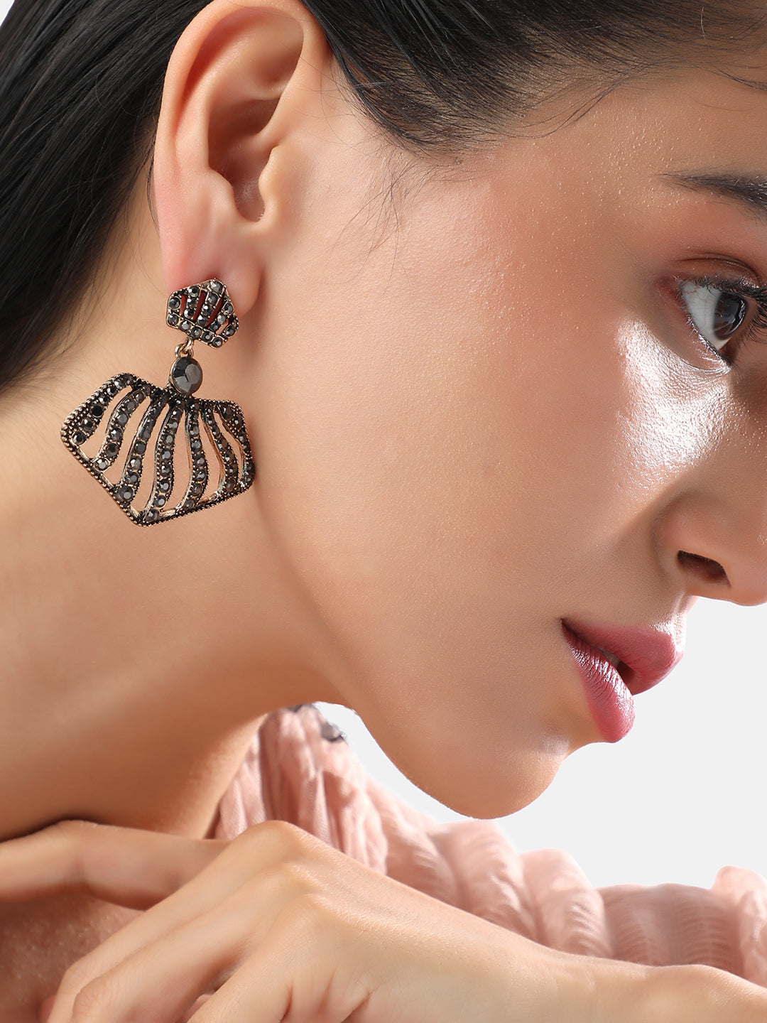 Gold-Plated Contemporary Drop Earrings