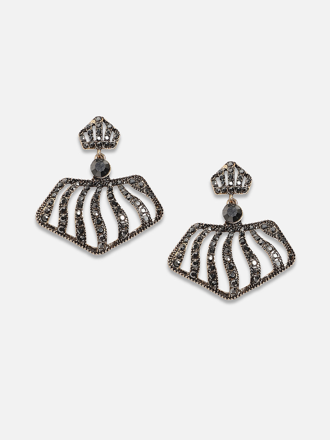 Gold-Plated Contemporary Drop Earrings