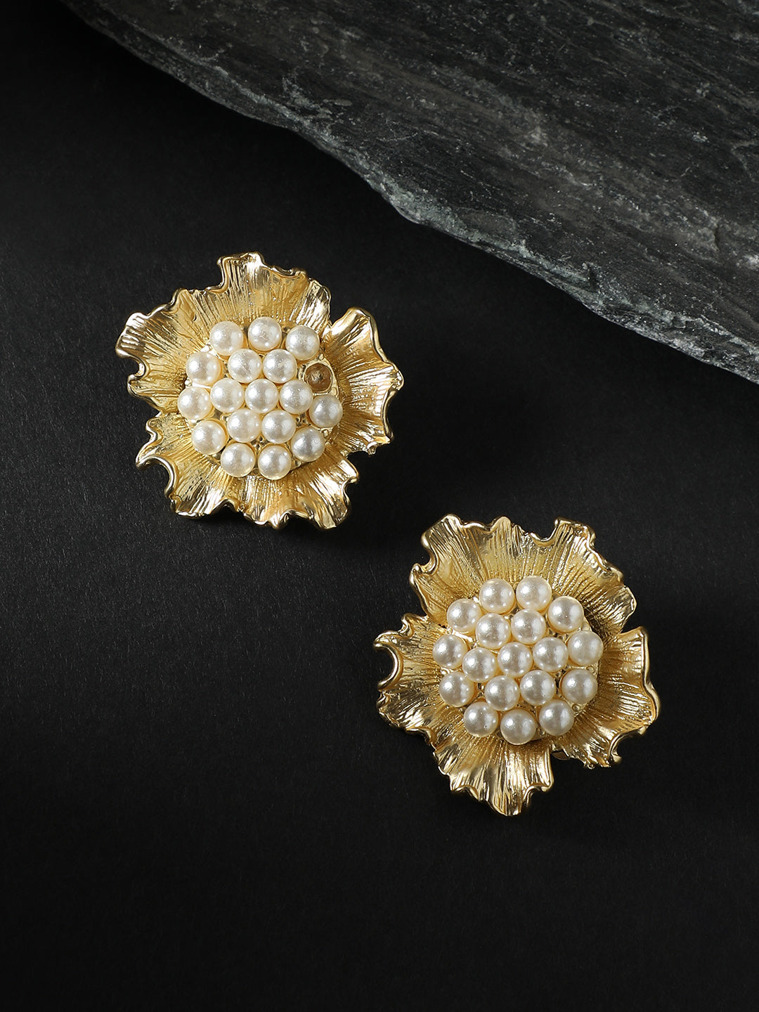 Gold-Plated Contemporary Studs Earrings