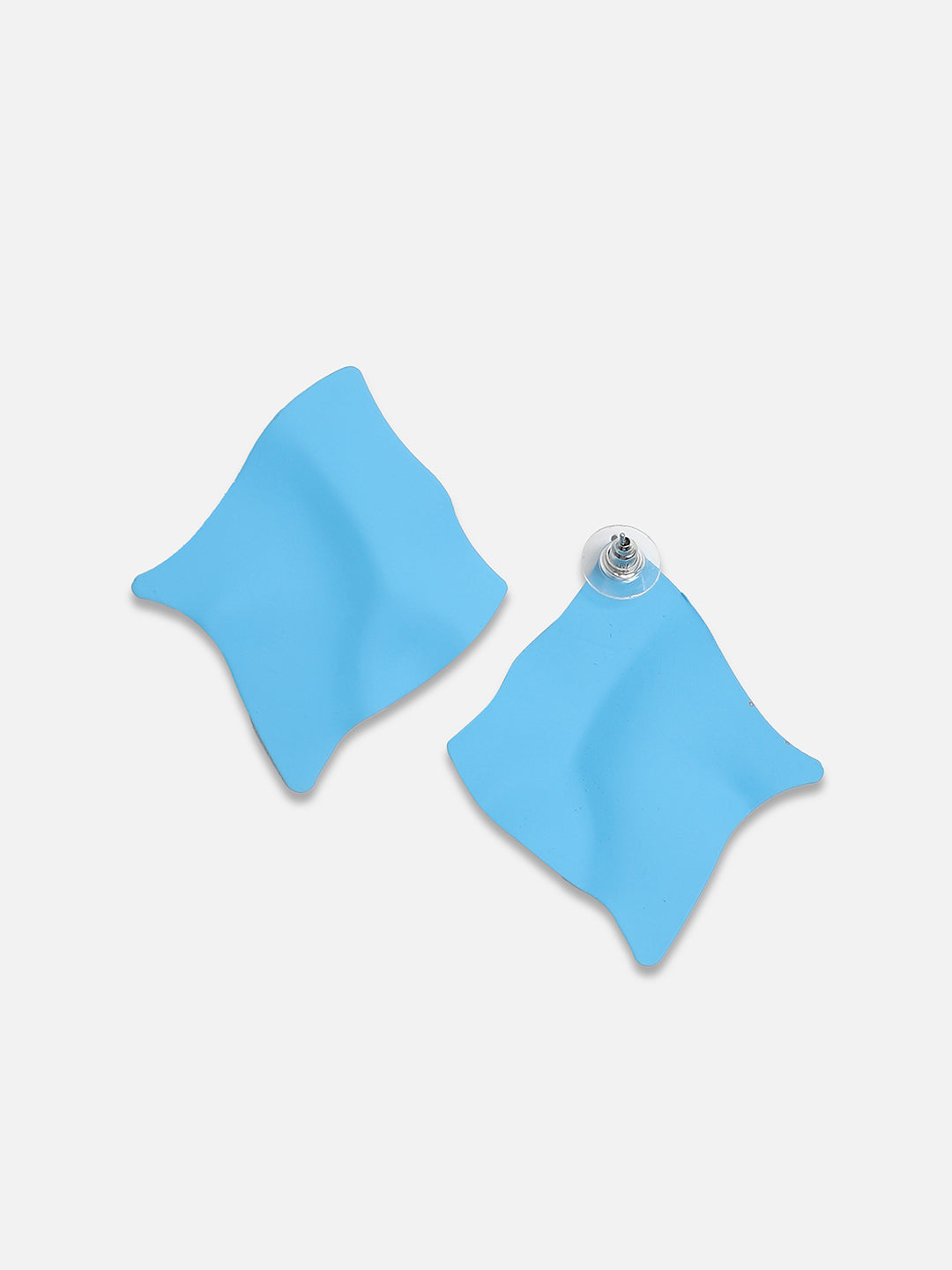 Gold-Plated Contemporary Ripple Drop Earrings