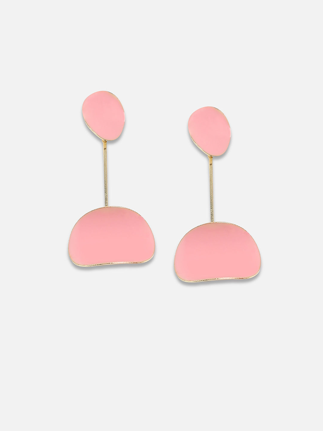 Gold Plated Artificial Stones Studded Drop Earrings