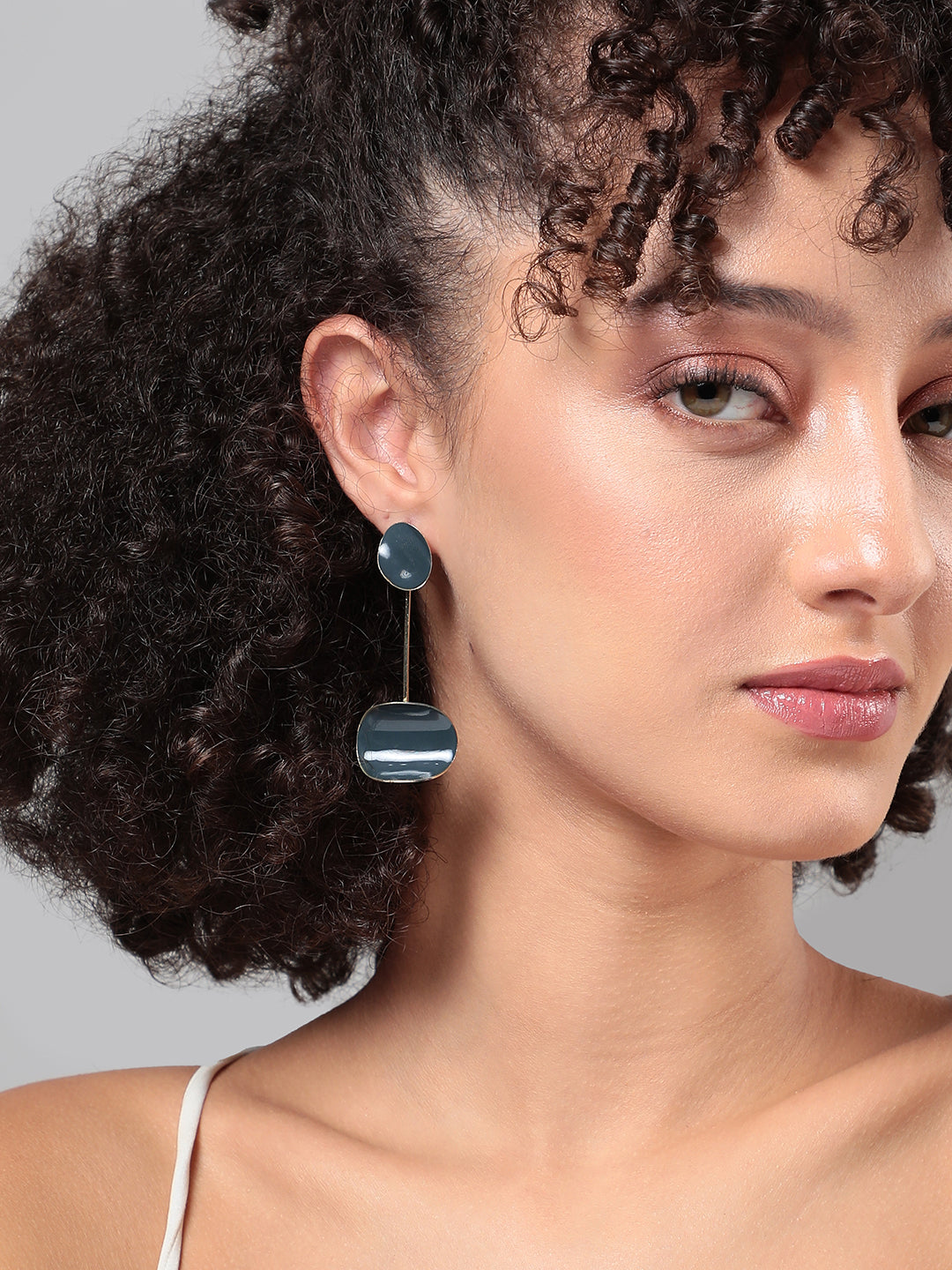 Gold-Plated Contemporary Drop Earrings