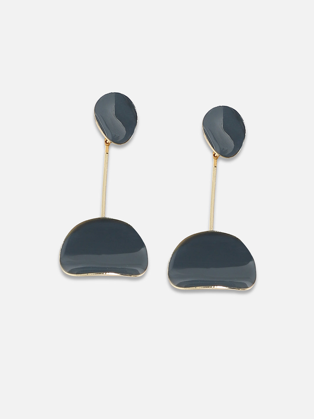 Gold-Plated Contemporary Drop Earrings