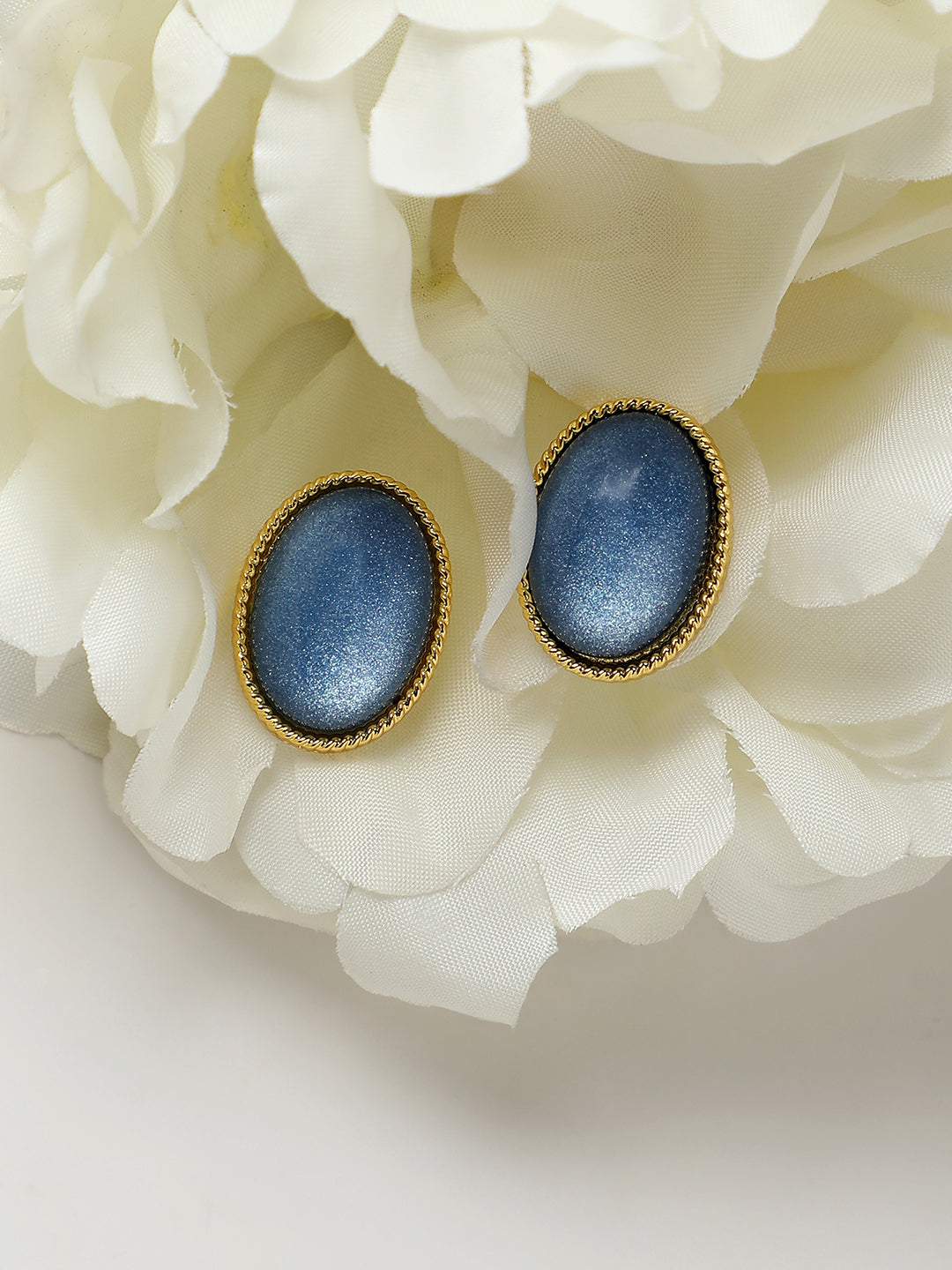 Gold-Plated Stone Studded Studs Earrings