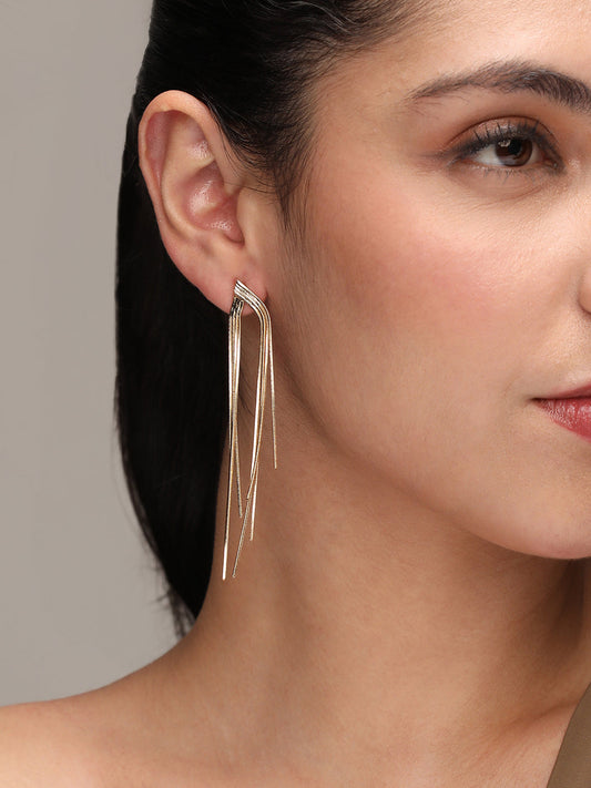 Gold-Plated Dangling Drop Earrings
