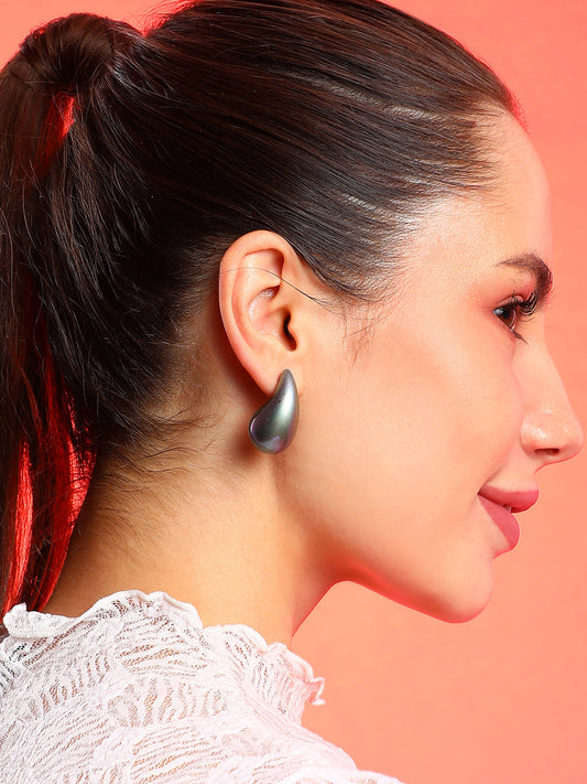 Silver-Plated Contemporary Studded Earrings