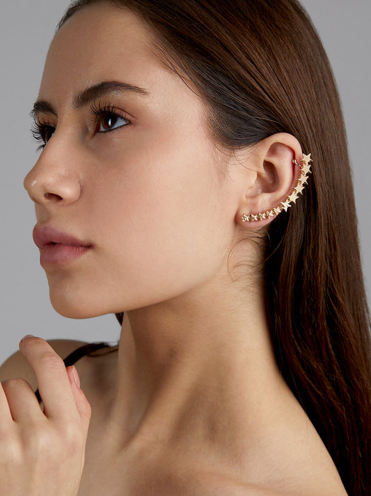 Gold-Plated Contemporary Studded Earrings