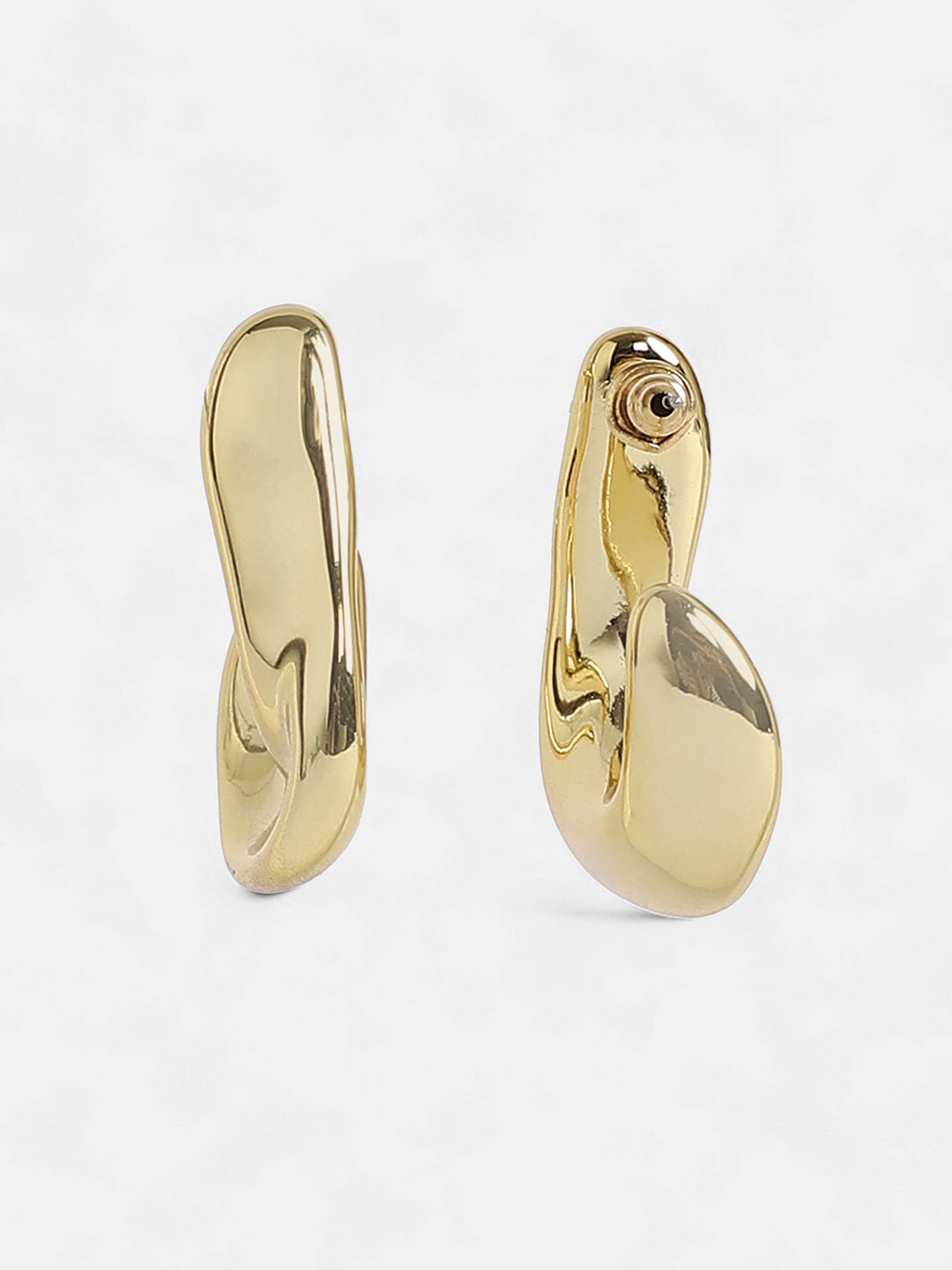 The Dented Swirl Hoop Earrings - California Gold-SOHIER8835