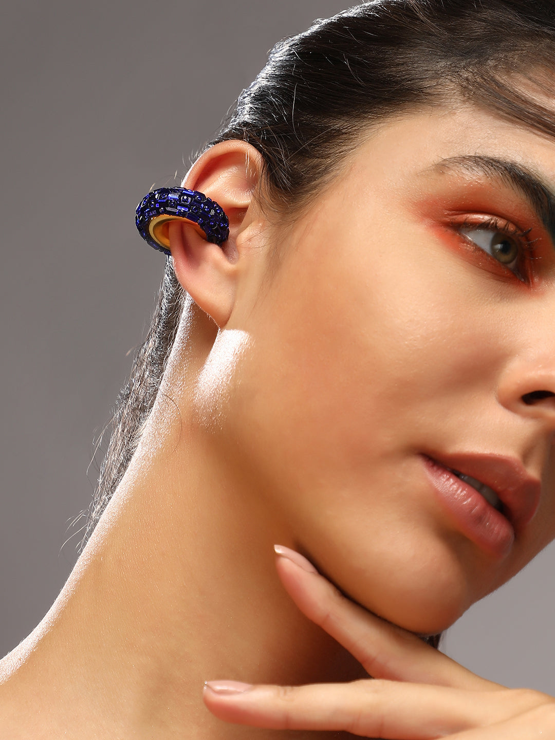Women's The Mirror Cuff Earrings - Navy Blue