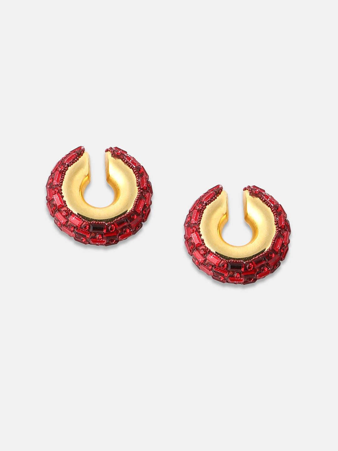 Women's The Mirror Cuff Earrings - Crimson Red