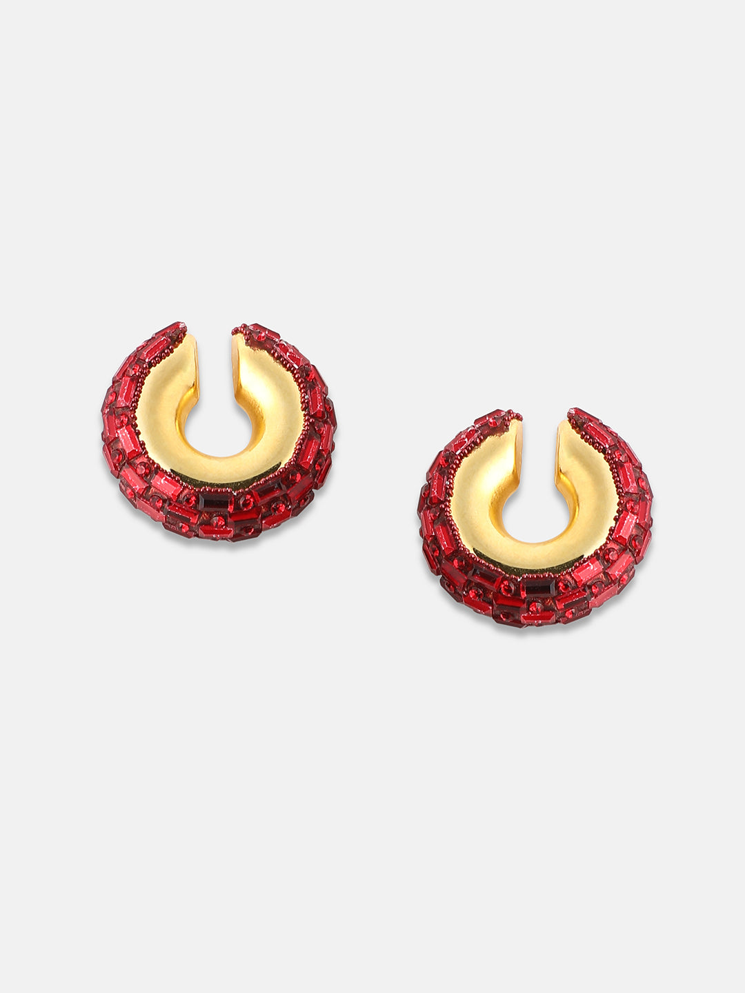 Women's The Mirror Cuff Earrings - Crimson Red