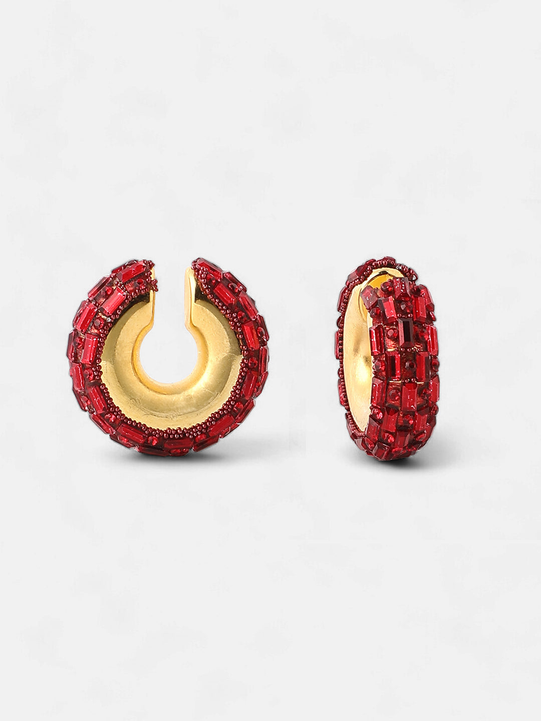 Women's The Mirror Cuff Earrings - Crimson Red