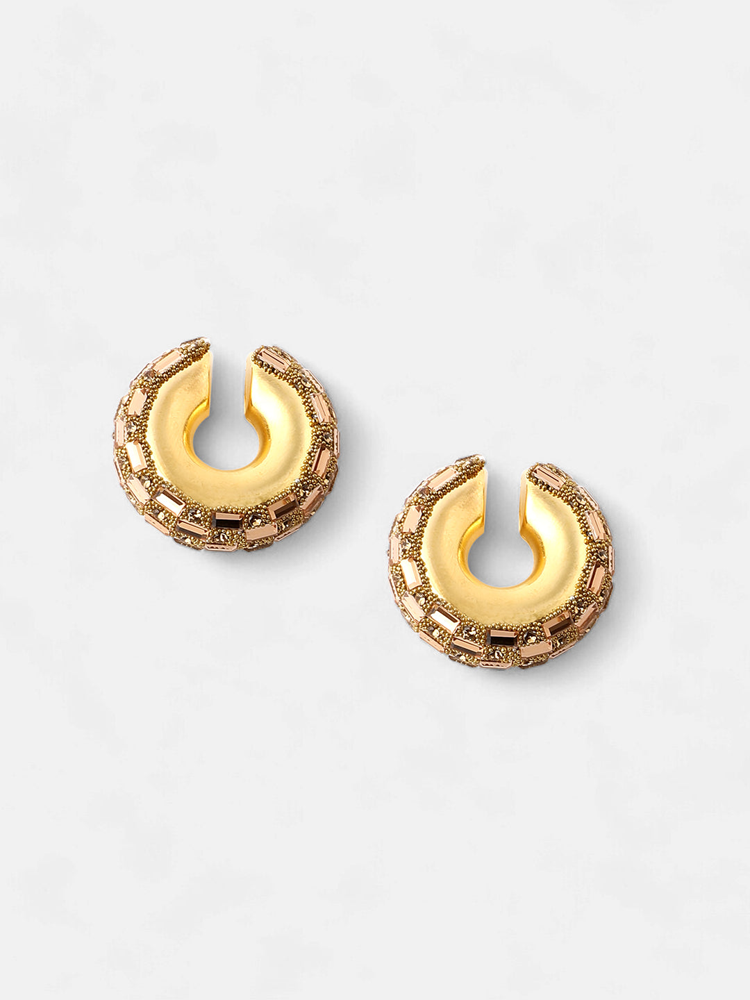 The Mirror Cuff Earrings - Antique Gold-SOHIER8841