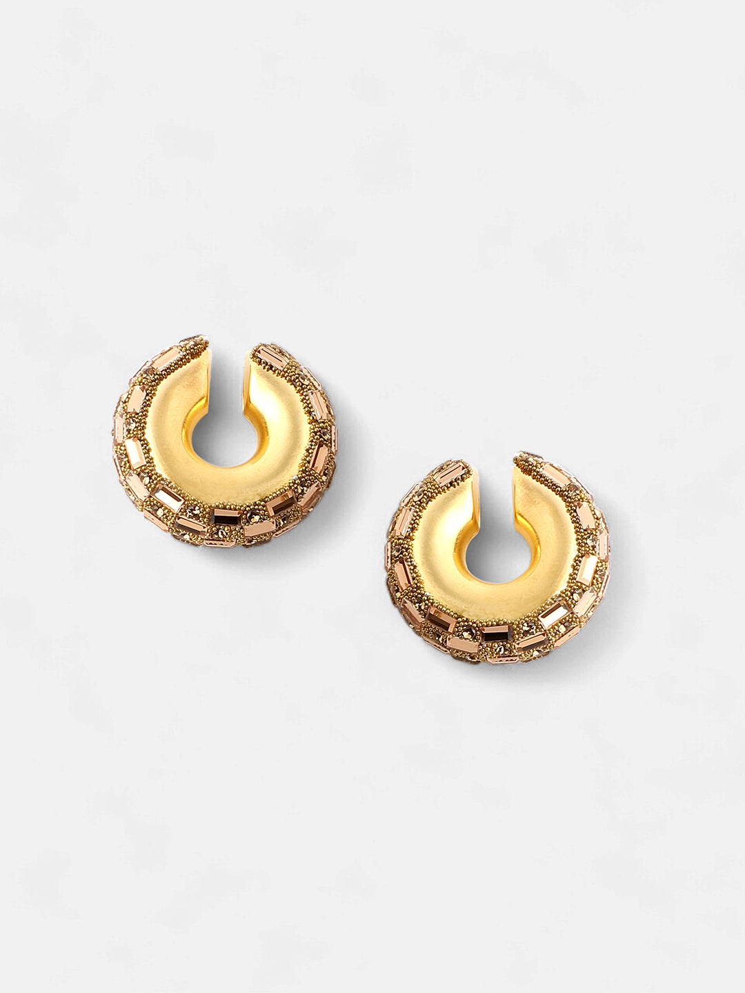 The Mirror Cuff Earrings - Antique Gold-SOHIER8841