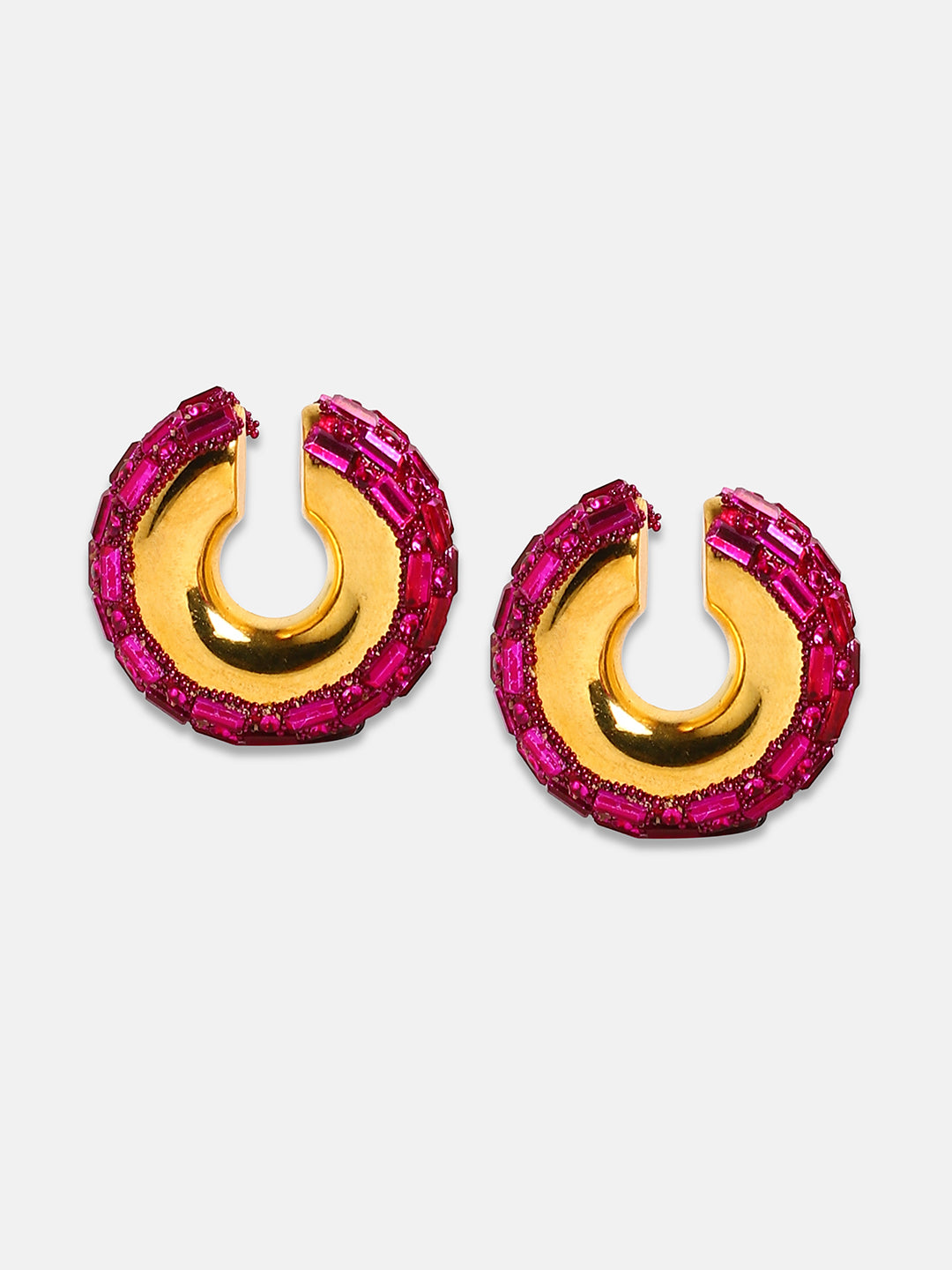 Women's The Mirror Cuff Earrings - Fushcia Pink