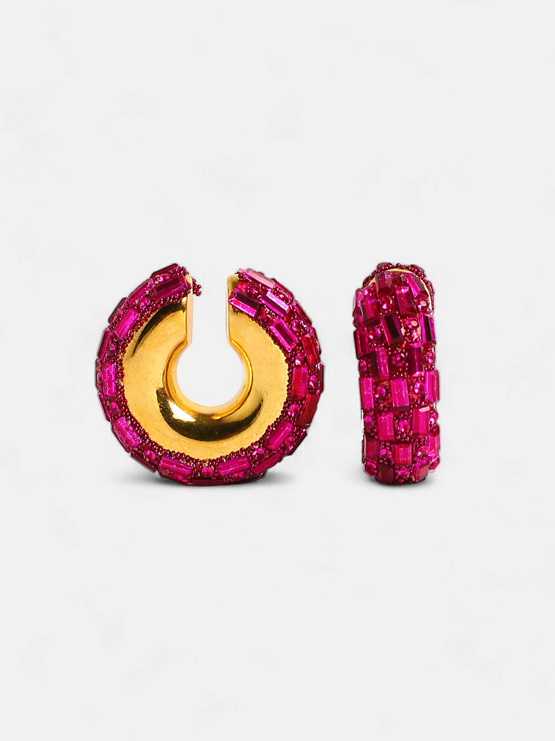 Women's The Mirror Cuff Earrings - Fushcia Pink