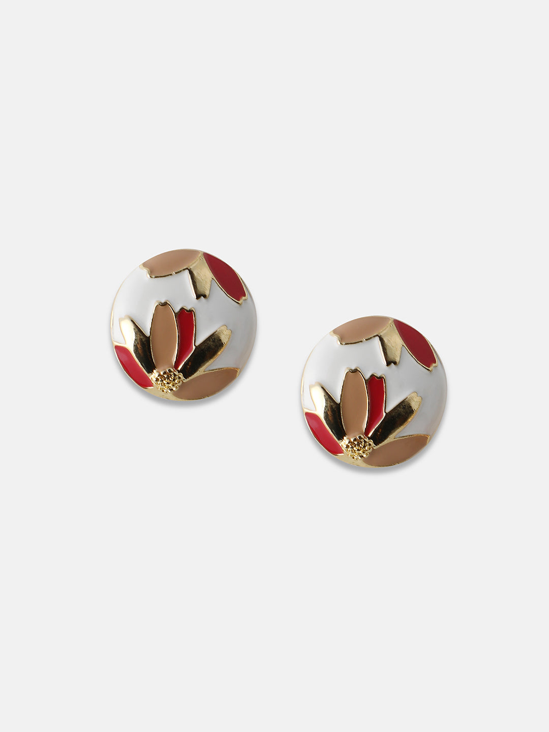 Women's The Wild Flower Stud Earrings - Nude Pink:Scarlet Red