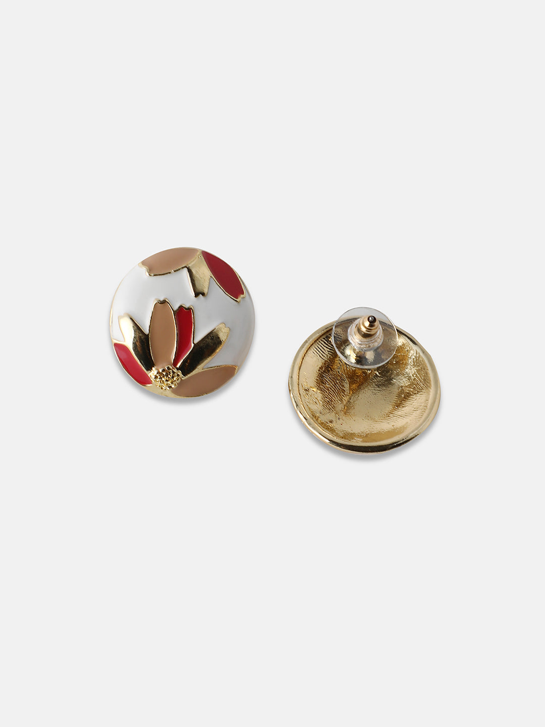 Women's The Wild Flower Stud Earrings - Nude Pink:Scarlet Red