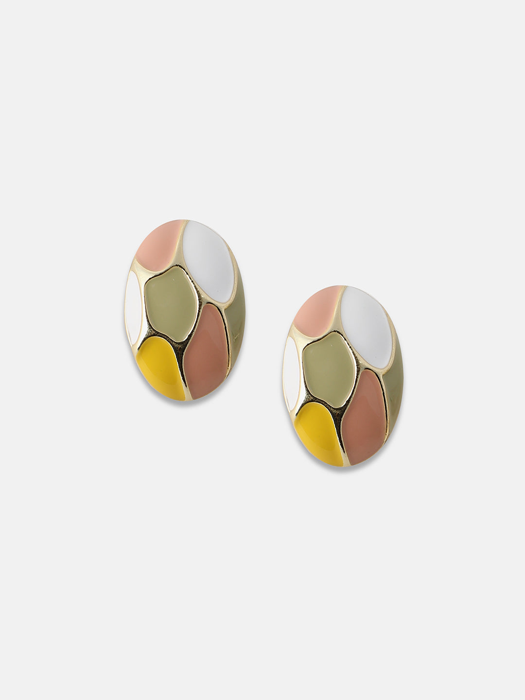 Women's The Python Stud Earrings - Blush Pink:Pistachio Green