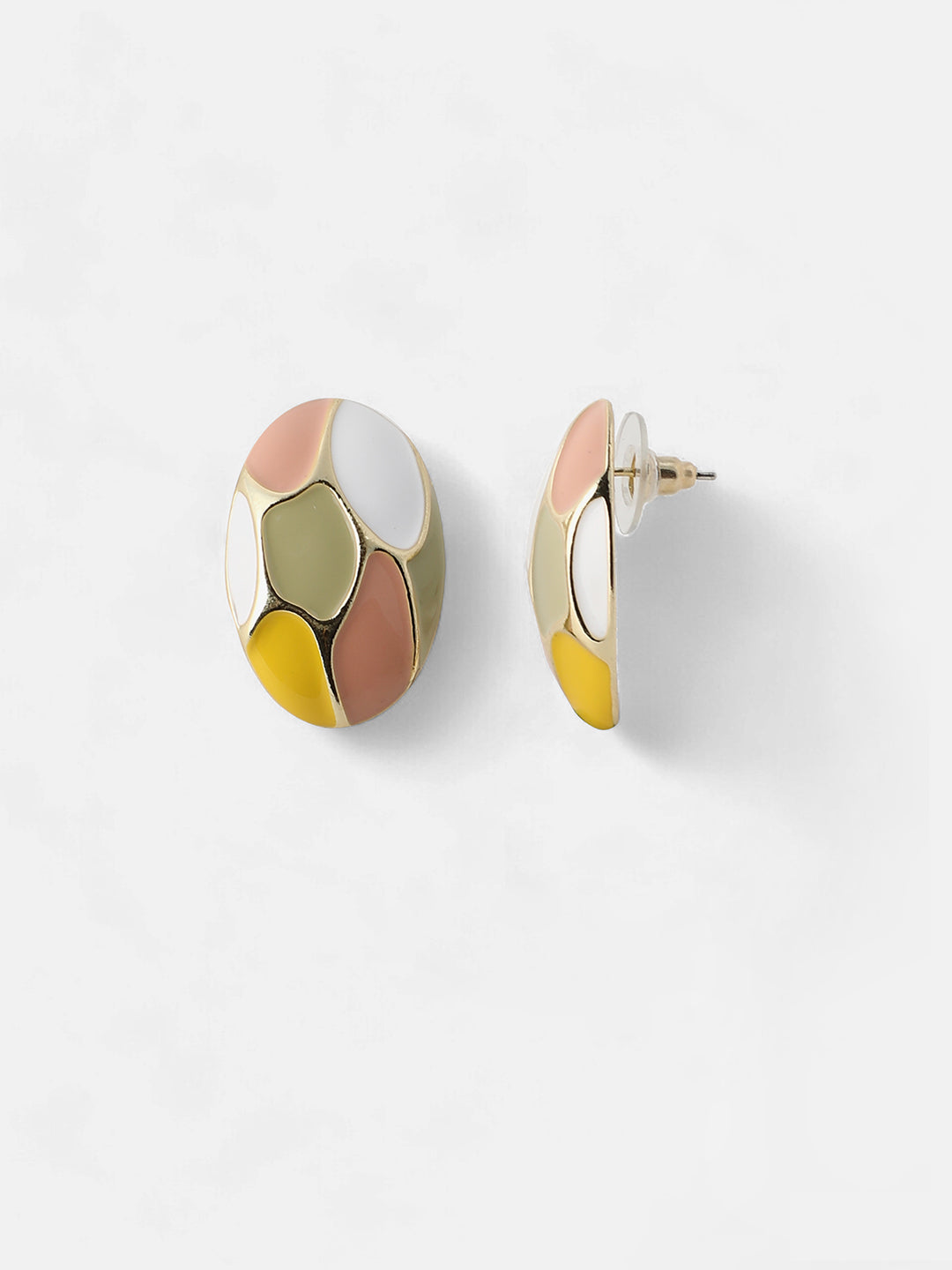 Women's The Python Stud Earrings - Blush Pink:Pistachio Green