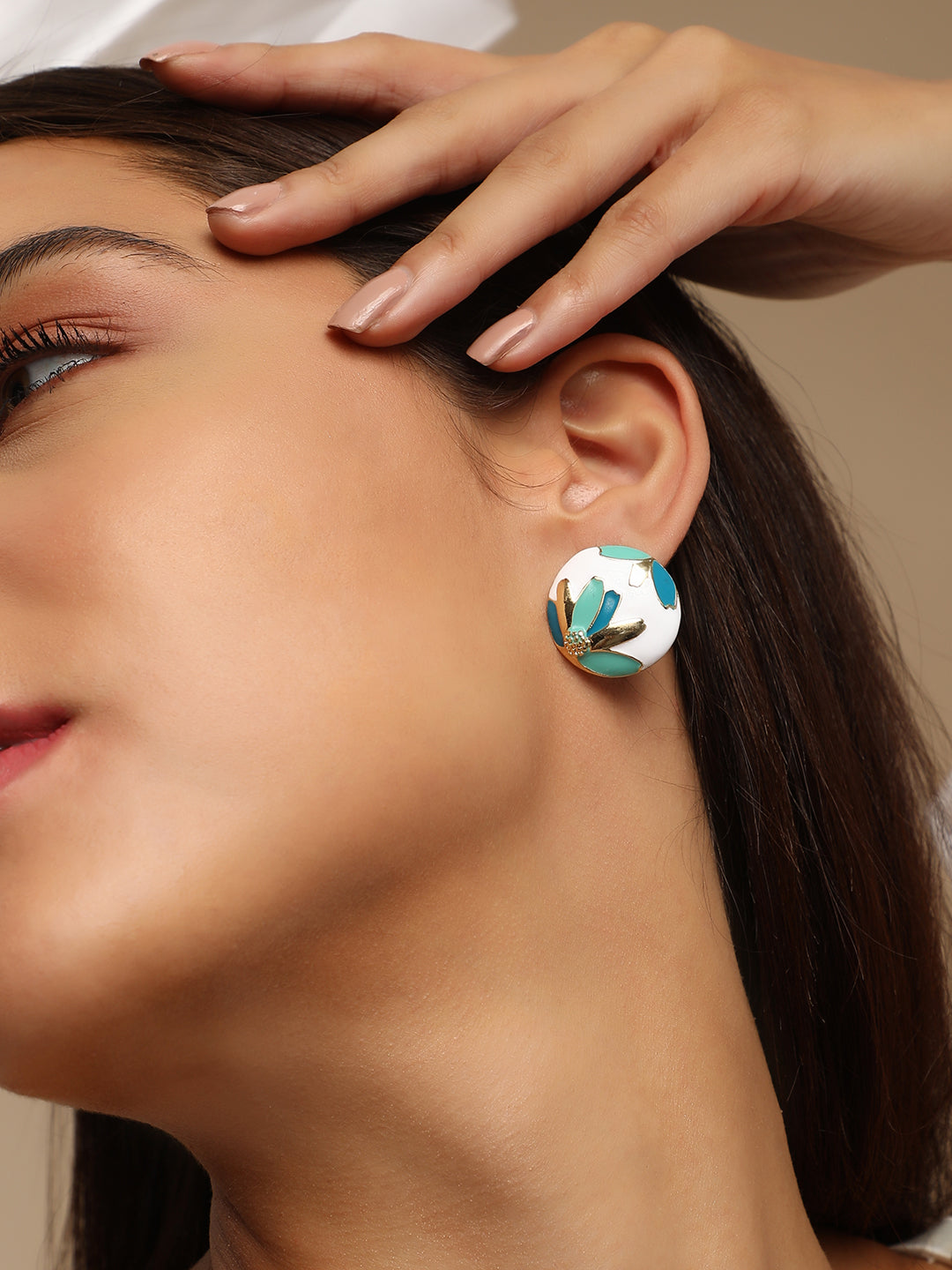 Women's The Wild Flower Stud Earrings - Indigo Blue:Sky Blue