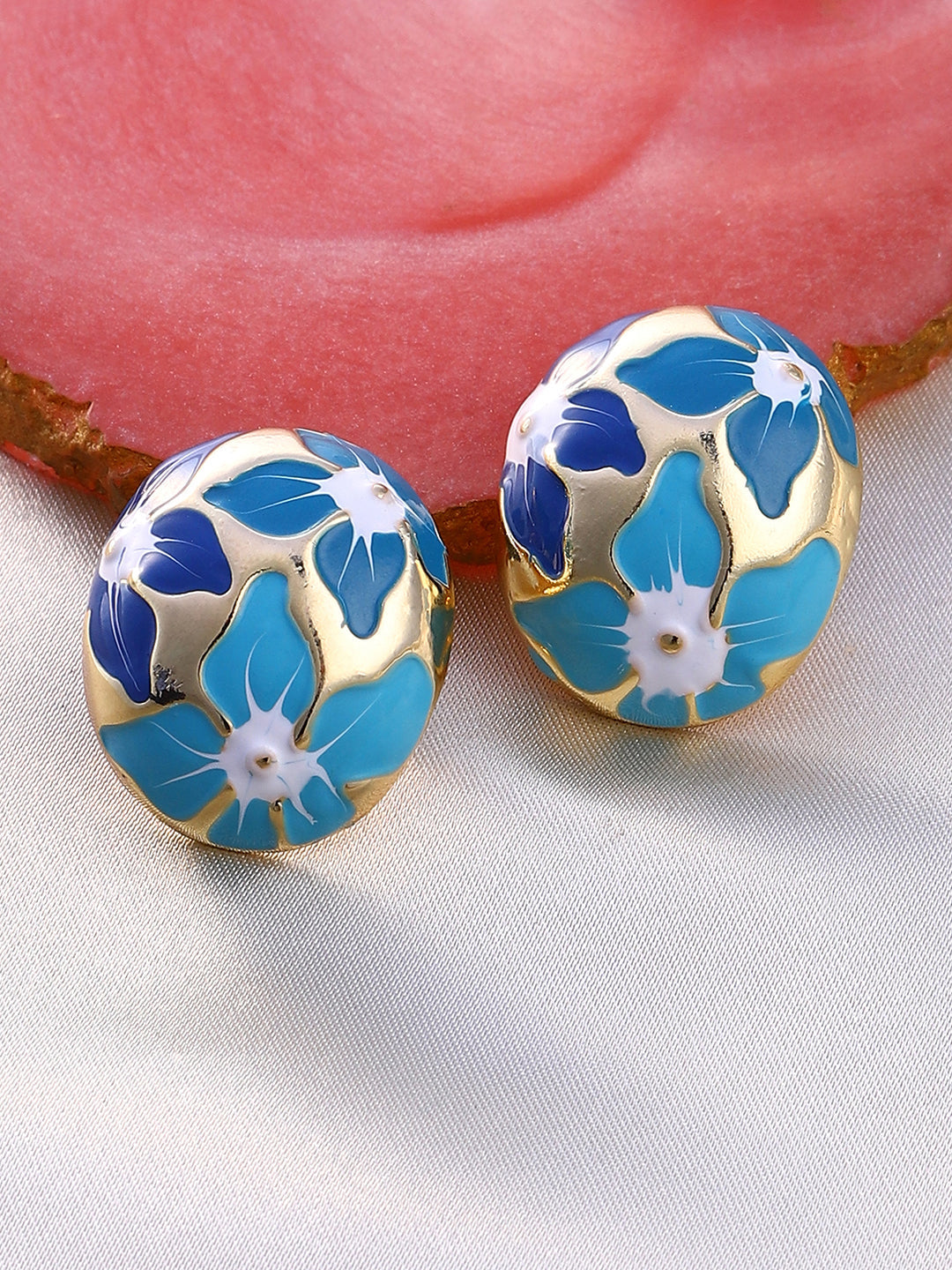 Women's The Magnolia Stud Earrings - Indigo Blue:Sky Blue