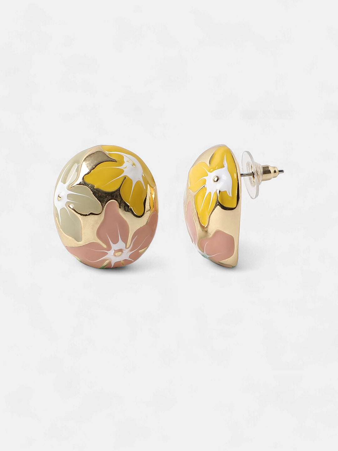 Women's The Magnolia Stud Earrings - Blush Pink:Pistachio Green
