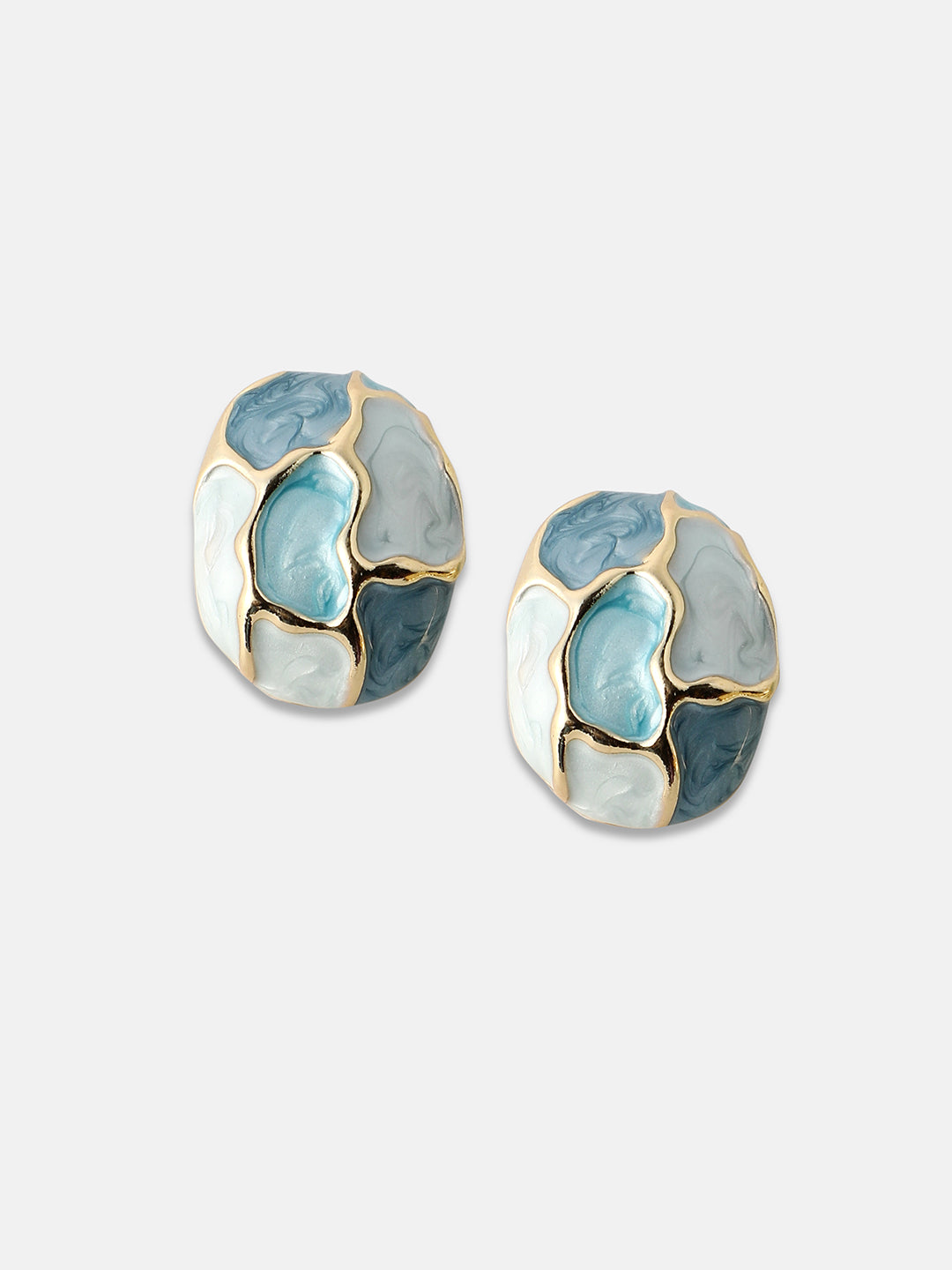 Women's The Veined Stud Earrings - Powder Blue