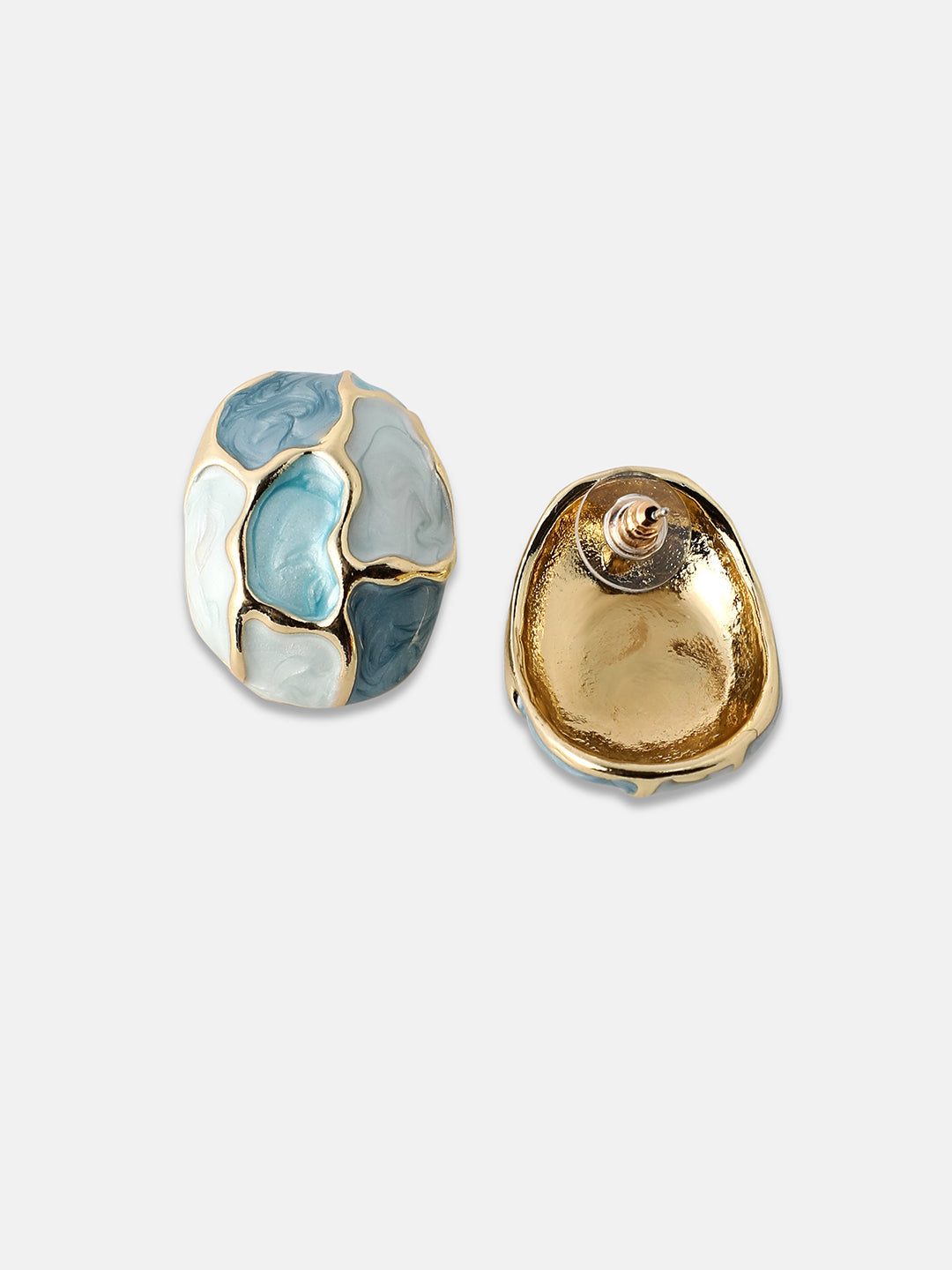 Women's The Veined Stud Earrings - Powder Blue