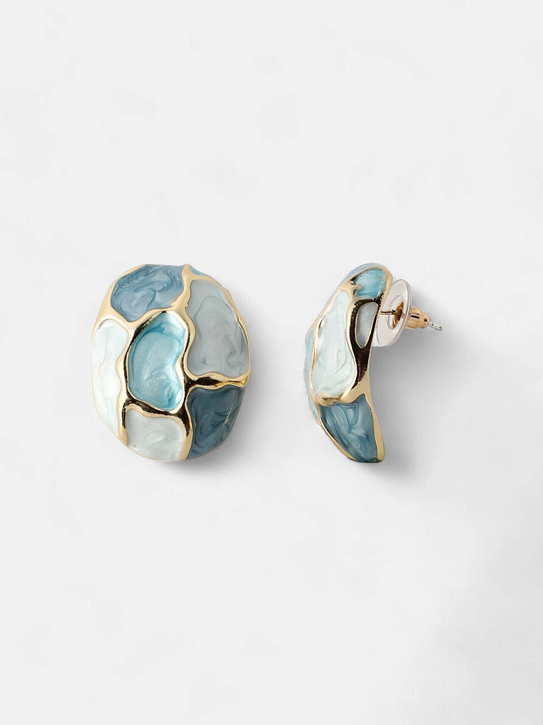 Women's The Veined Stud Earrings - Powder Blue