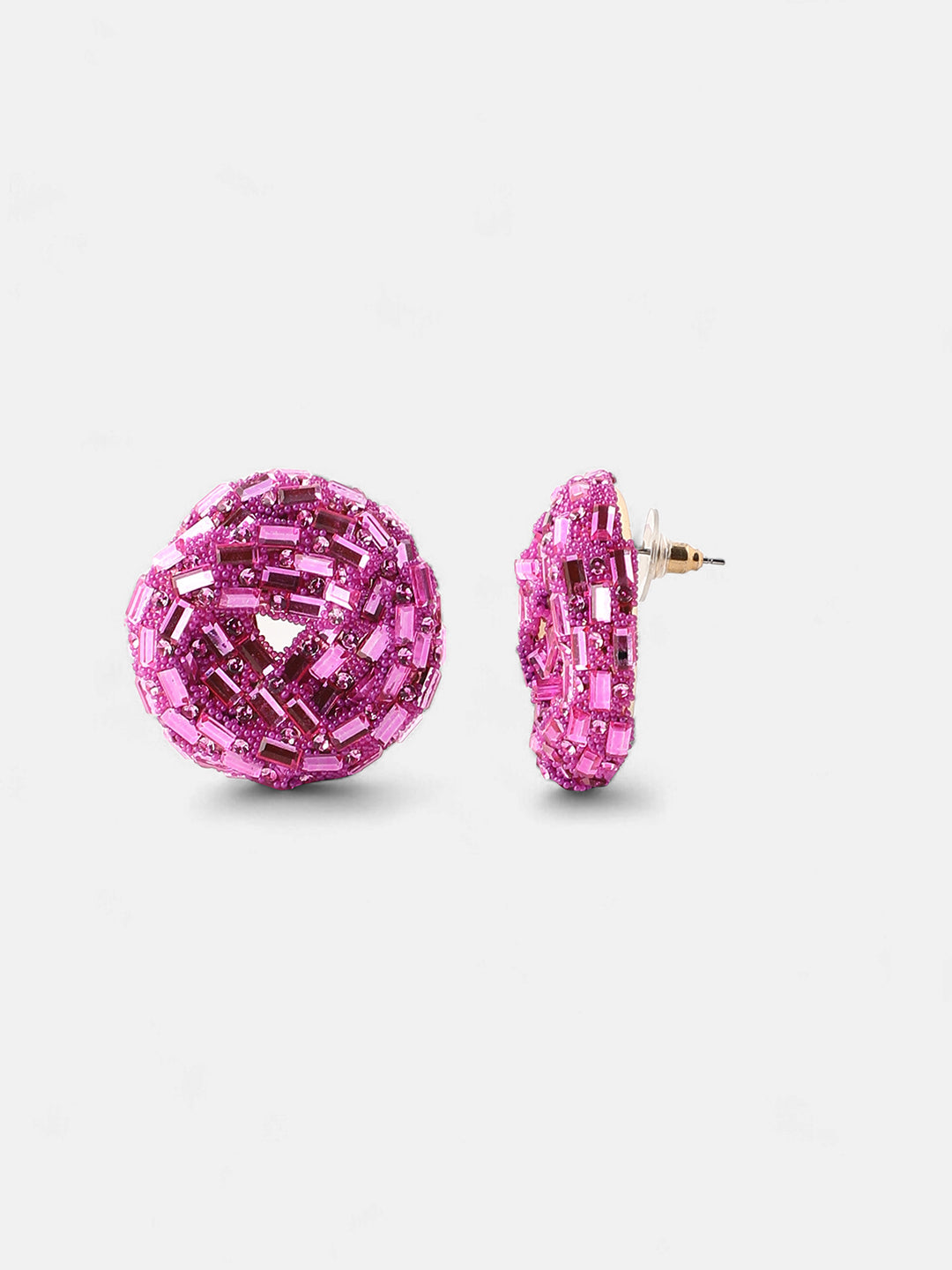 Women's The Nodum Stud Earrings - Fushcia Pink
