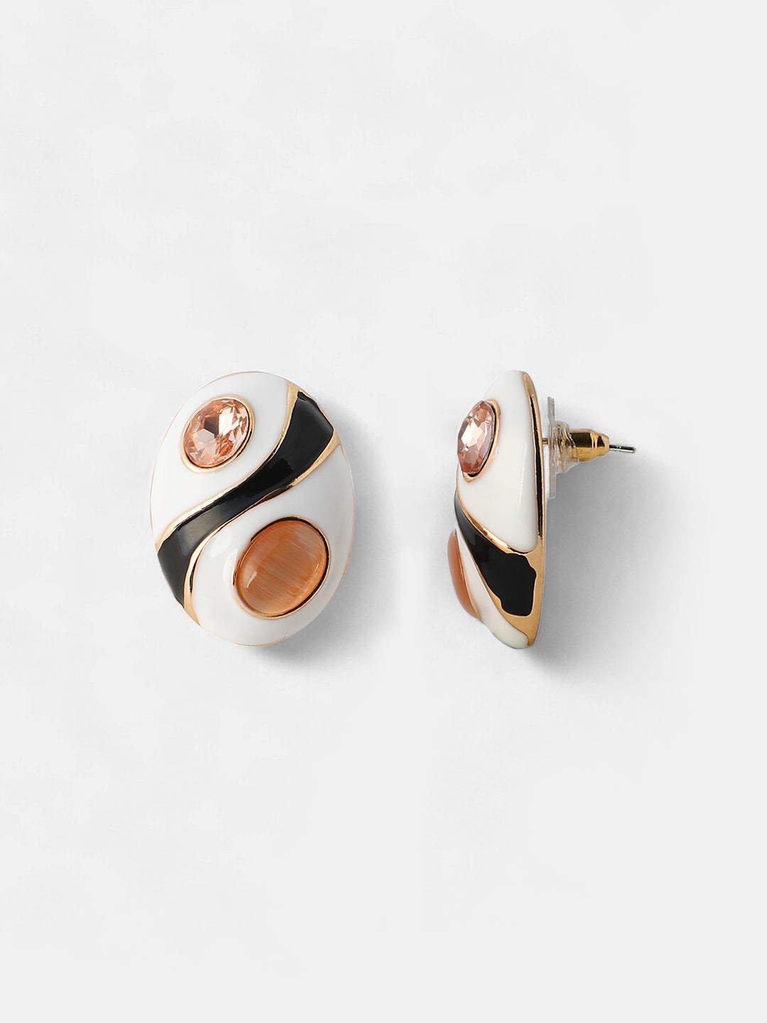 Women's The Marquess Stud Earrings - Peach Orange:Nude Pink