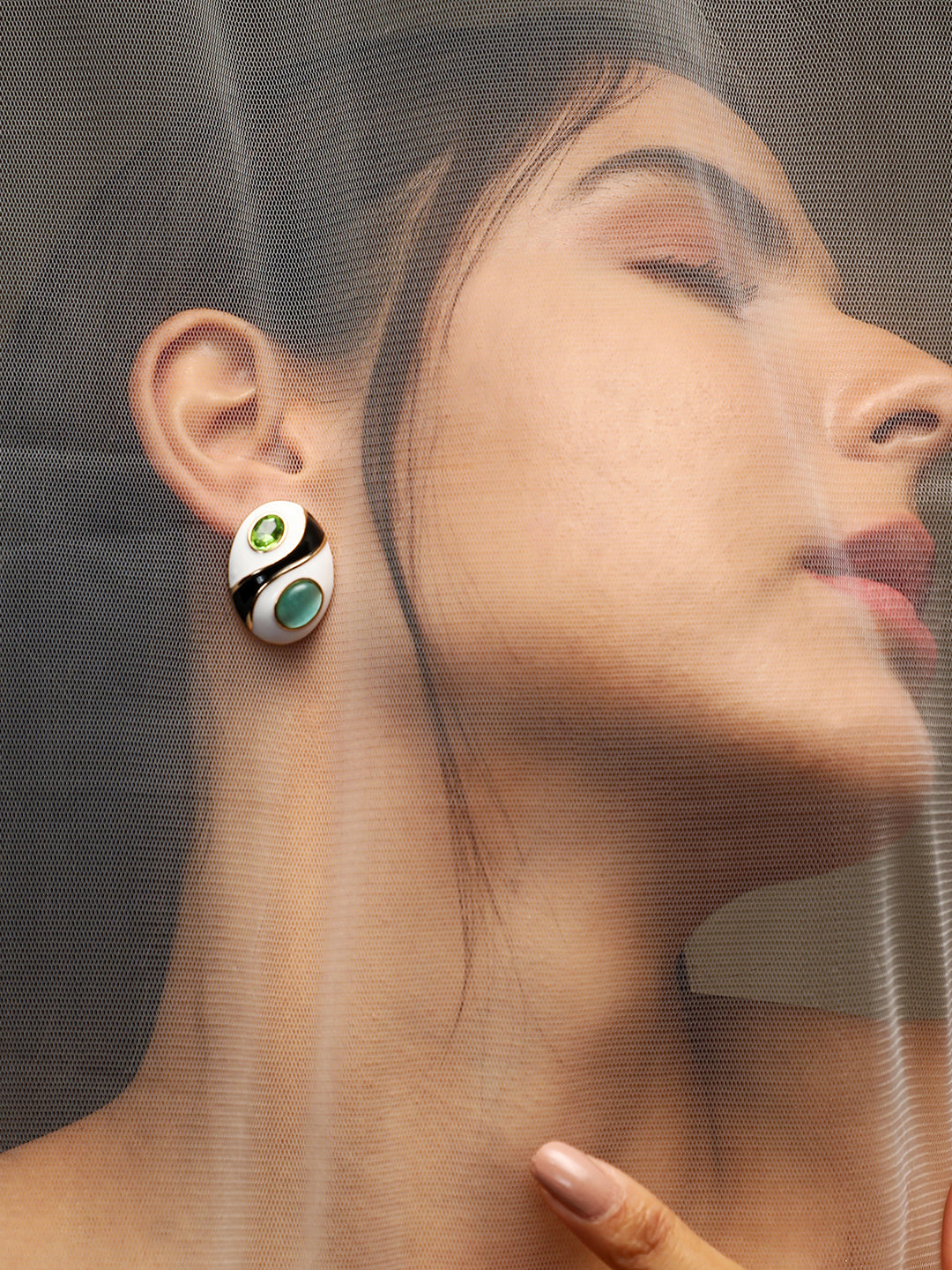 Women's The Marquess Stud Earrings - Sky Blue:Pistachio Green