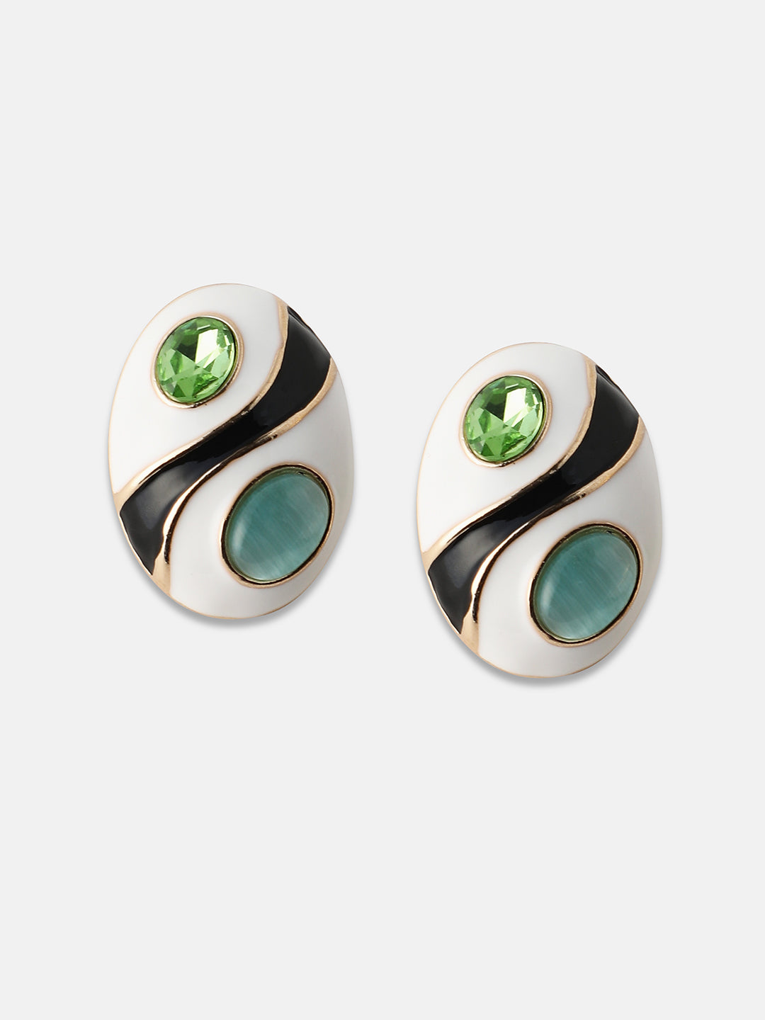 Women's The Marquess Stud Earrings - Sky Blue:Pistachio Green