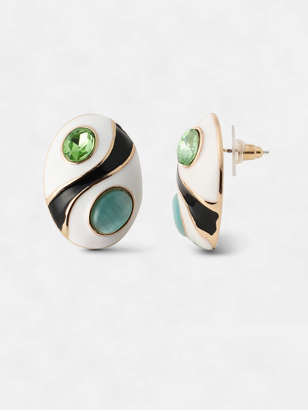 Women's The Marquess Stud Earrings - Sky Blue:Pistachio Green