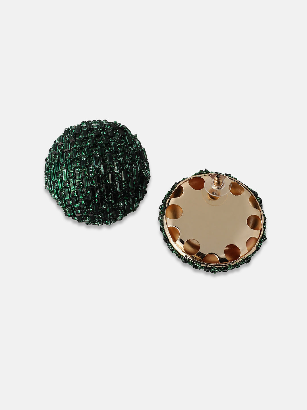 Women's The Mirror Stud Earrings - Emerald Green