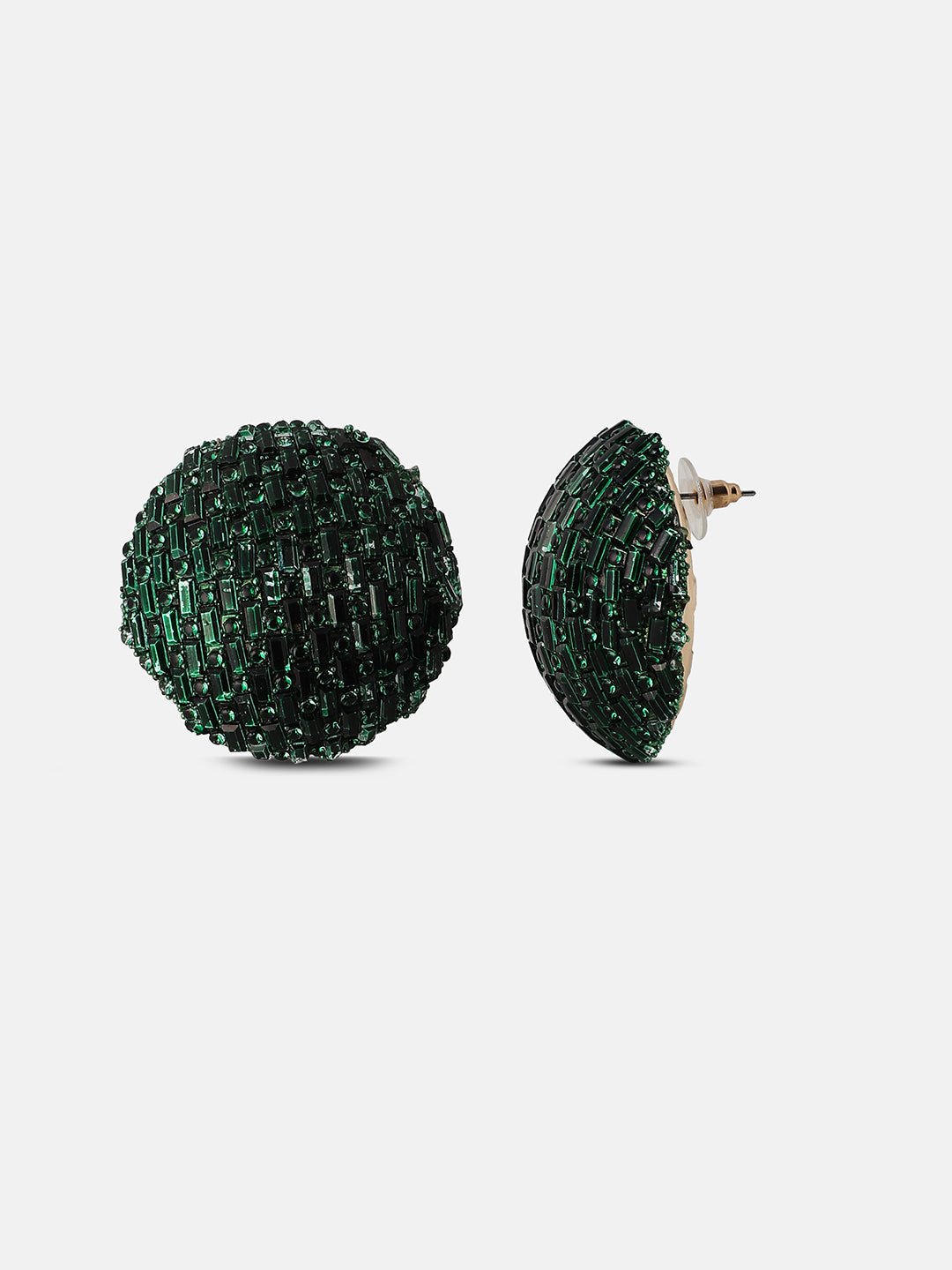 Women's The Mirror Stud Earrings - Emerald Green